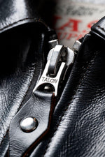 Glossy black leather jacket with a shirt collar - Image n°6
