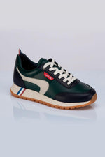 Men's green cowhide leather sneakers - Image n°2