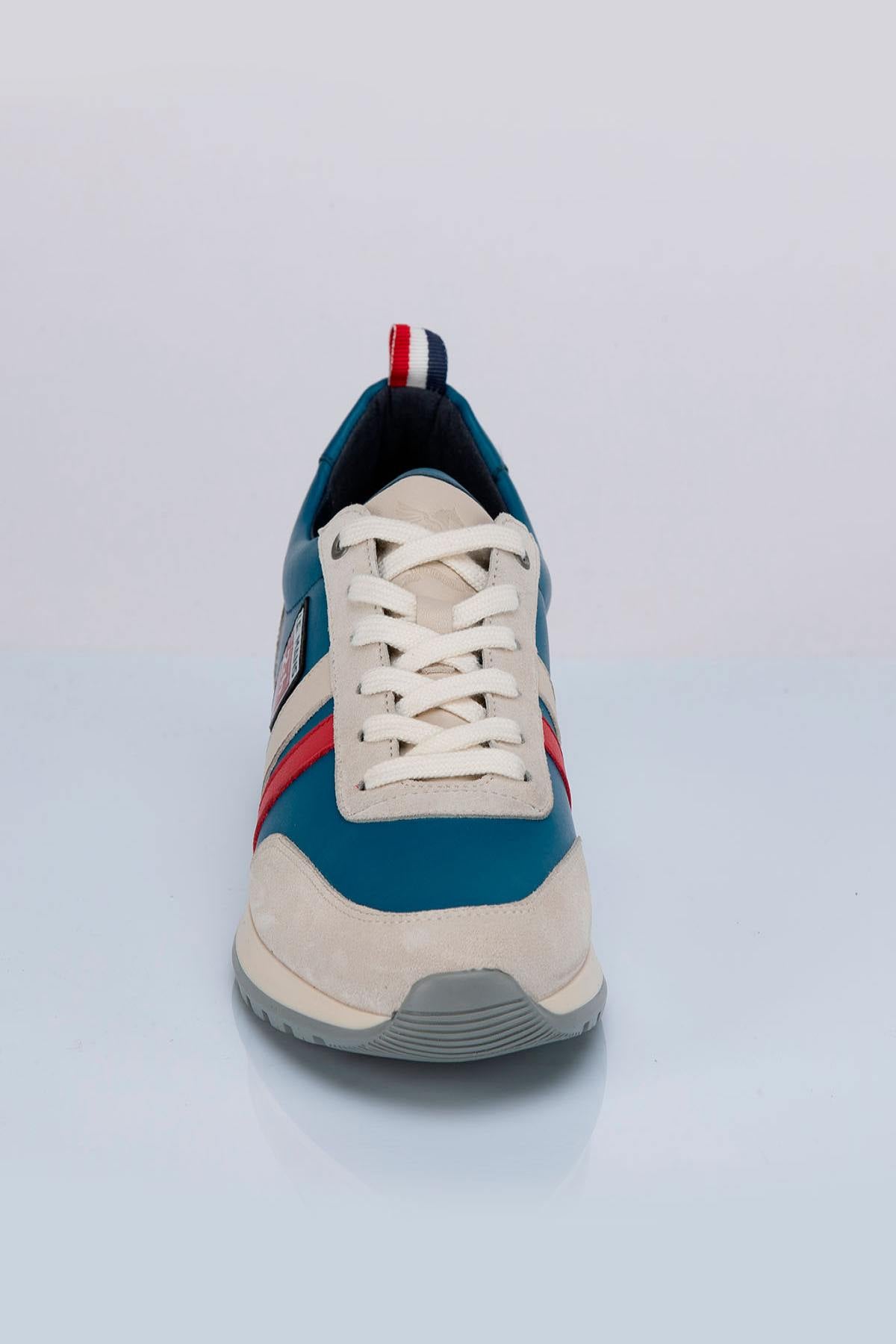 Ocean blue racing leather sneakers - Image n°4