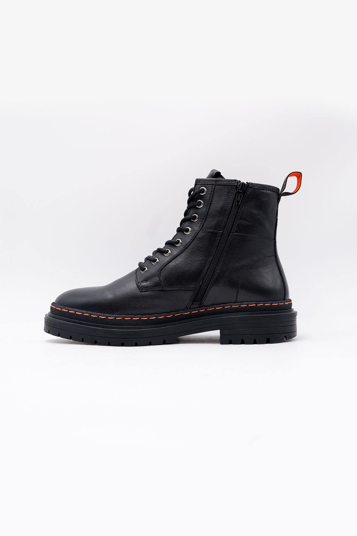 Men's black leather boots - Image n°2