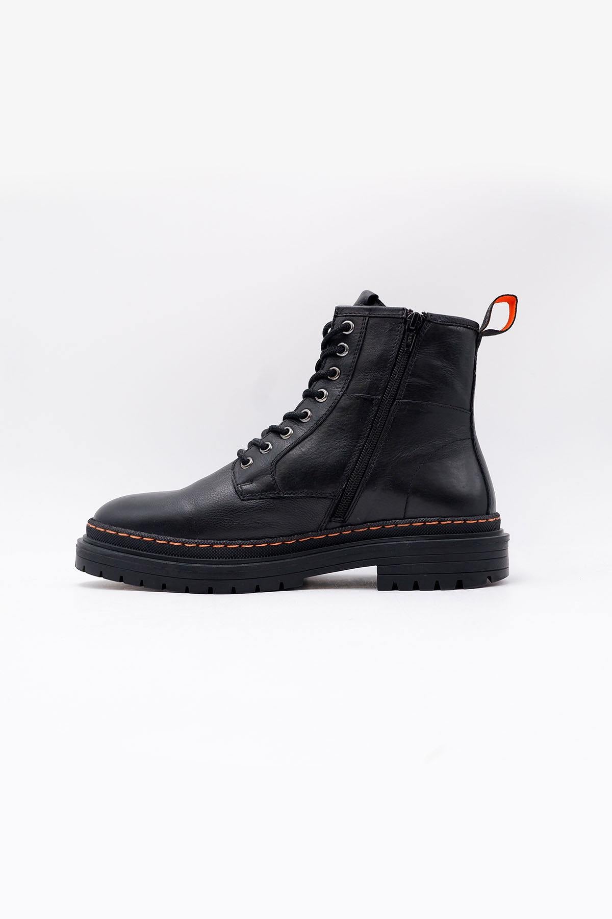 Men's black leather boots - Image n°2