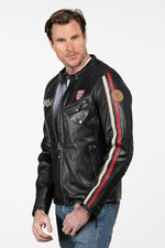 24h Le Mans black leather racing jacket - Image n°3