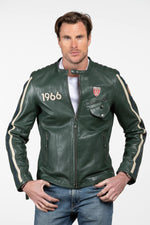24 Hours of Le Mans green racing leather jacket - Image n°1