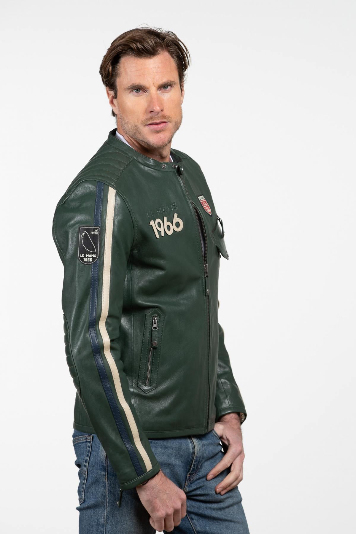 24 Hours of Le Mans green racing leather jacket - Image n°3