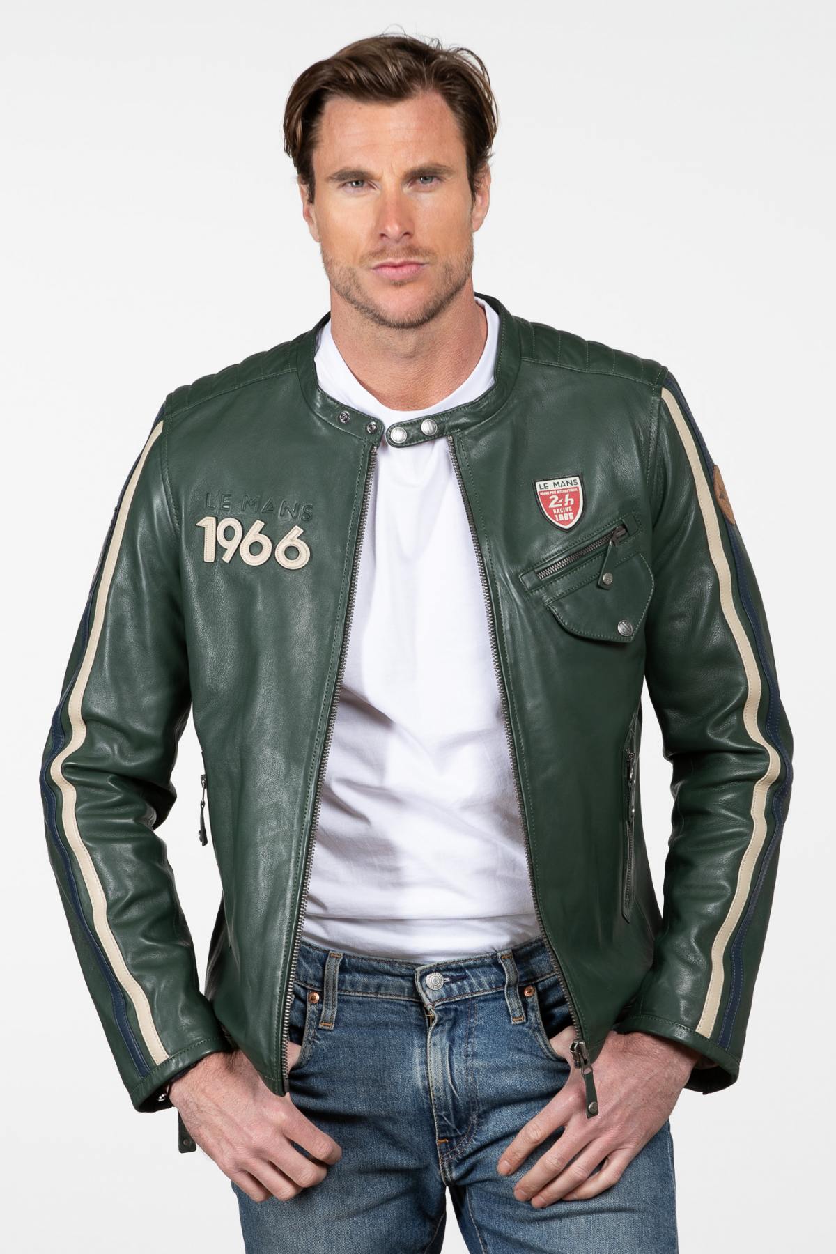 24 Hours of Le Mans green racing leather jacket - Image n°5