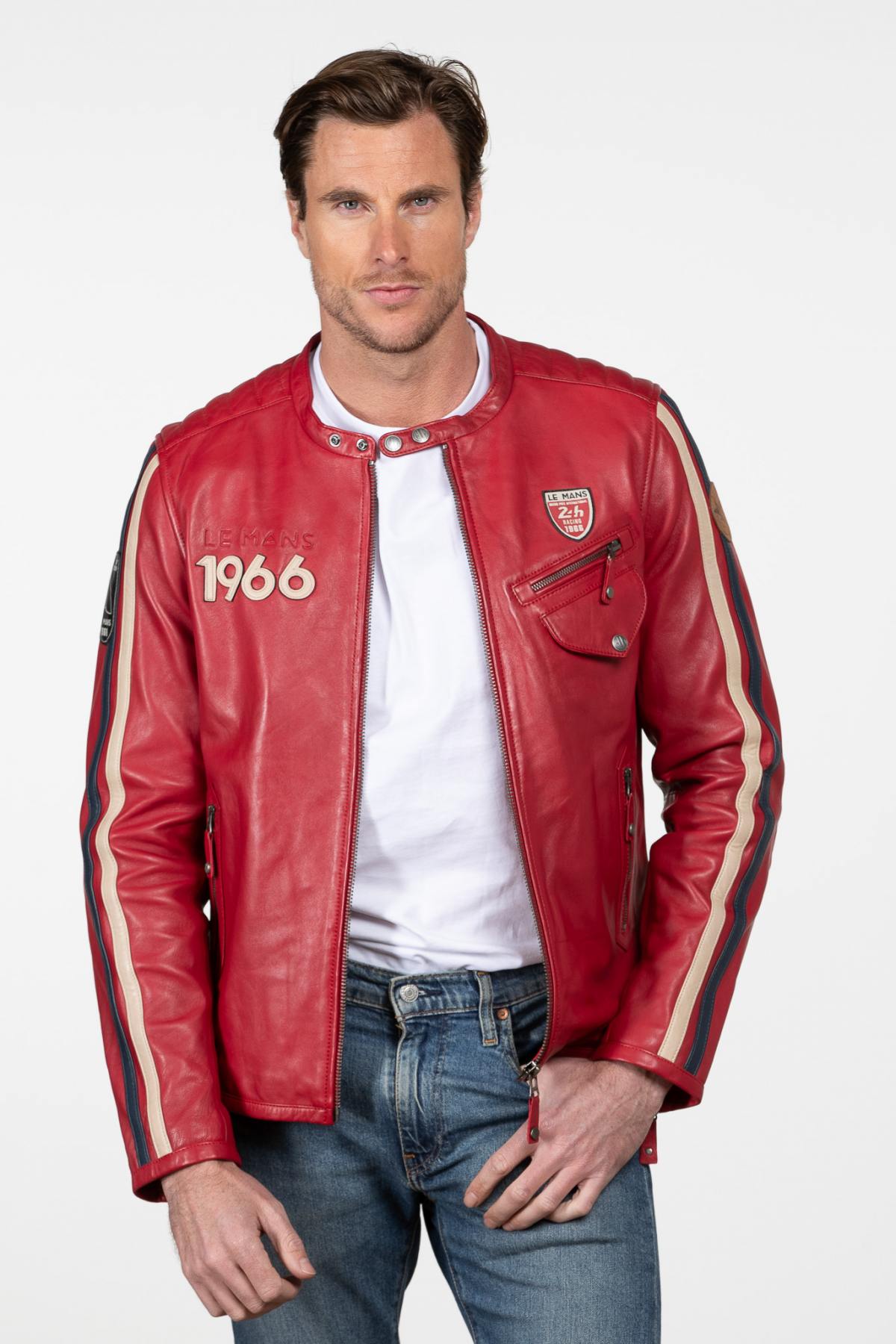 24 Hours of Le Mans red leather racing jacket - Image n°1