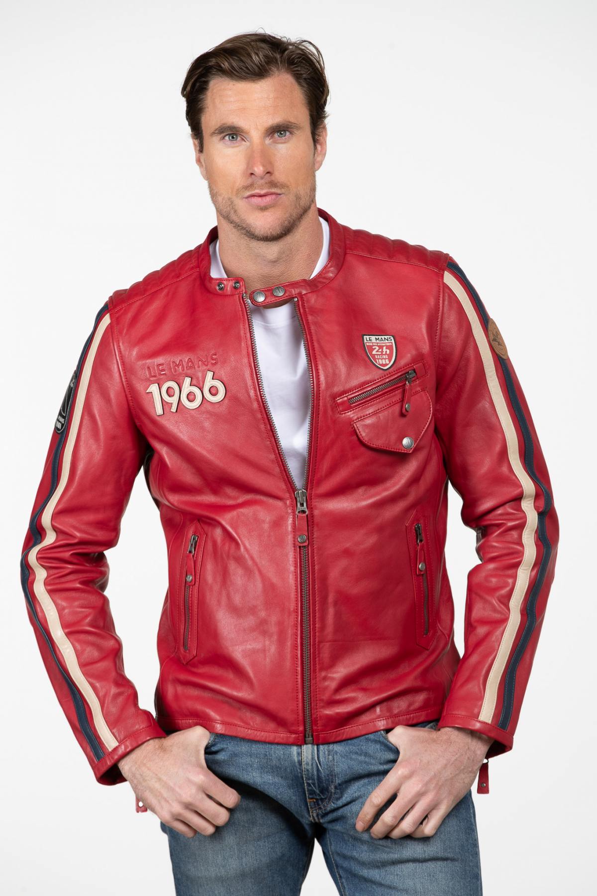 24 Hours of Le Mans red leather racing jacket - Image n°5