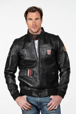 Men's black 24h Le Mans racing leather jacket - Image n°4
