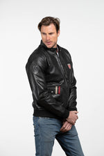 Men's black 24h Le Mans racing leather jacket - Image n°5