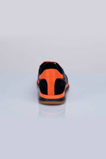 Blue and orange leather racing-style sneakers - Image n°7