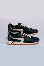 Men's green cowhide leather sneakers - Image n°5