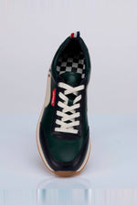 Men's green cowhide leather sneakers - Image n°8