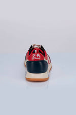 Dark red leather racing sneakers - Image n°3