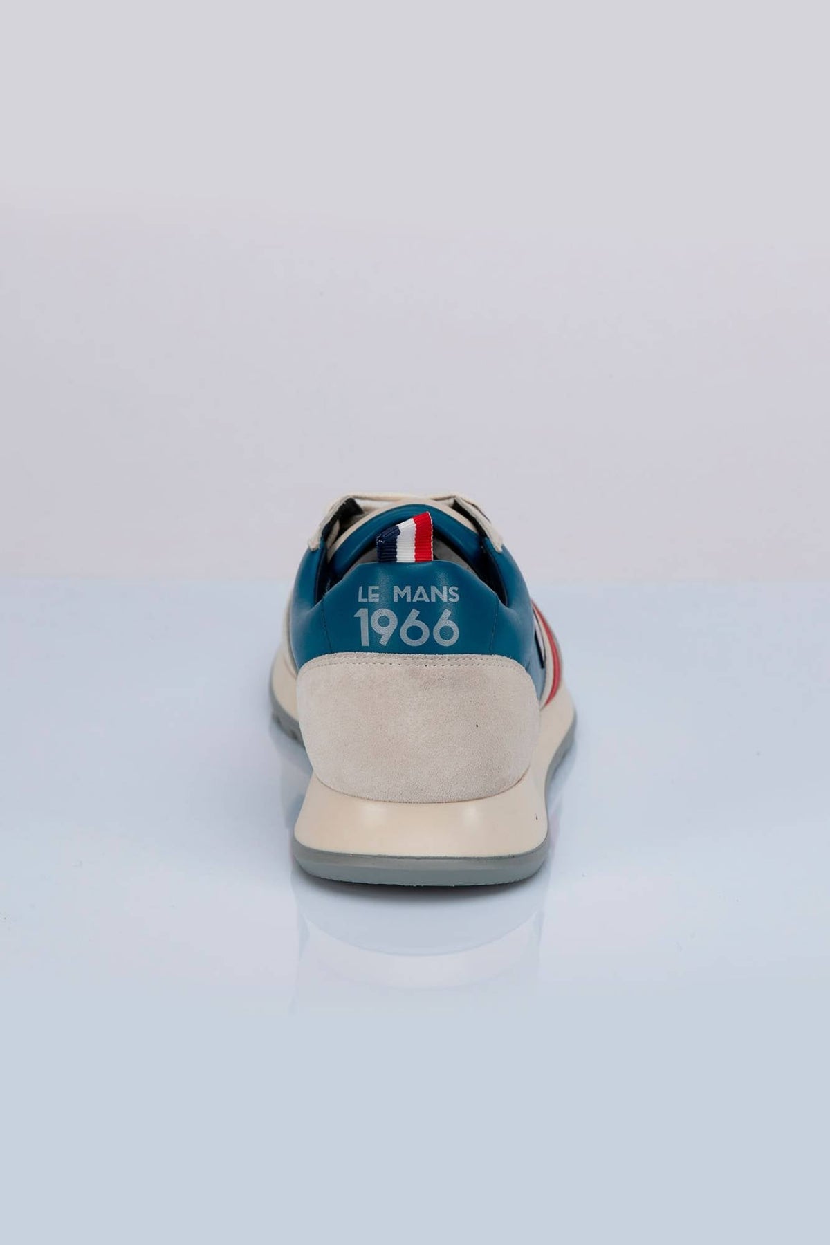 Ocean blue racing leather sneakers - Image n°4