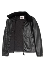 Shirt-collar jacket with removable lambskin fur - Image n°4