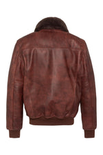 Aviator jacket in aged-look cowhide leather - Image n°2