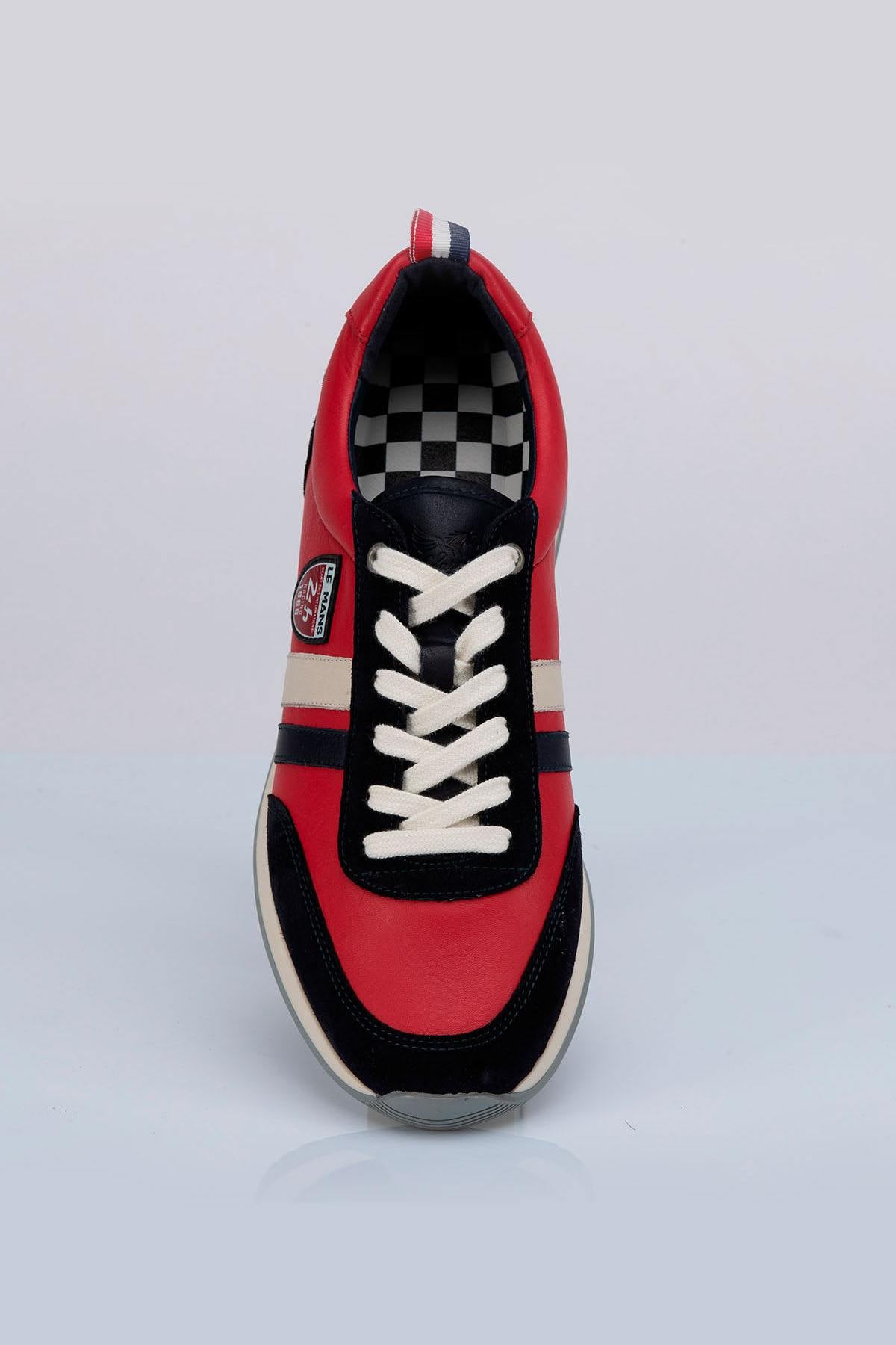 Racing red leather sneakers - Image n°4