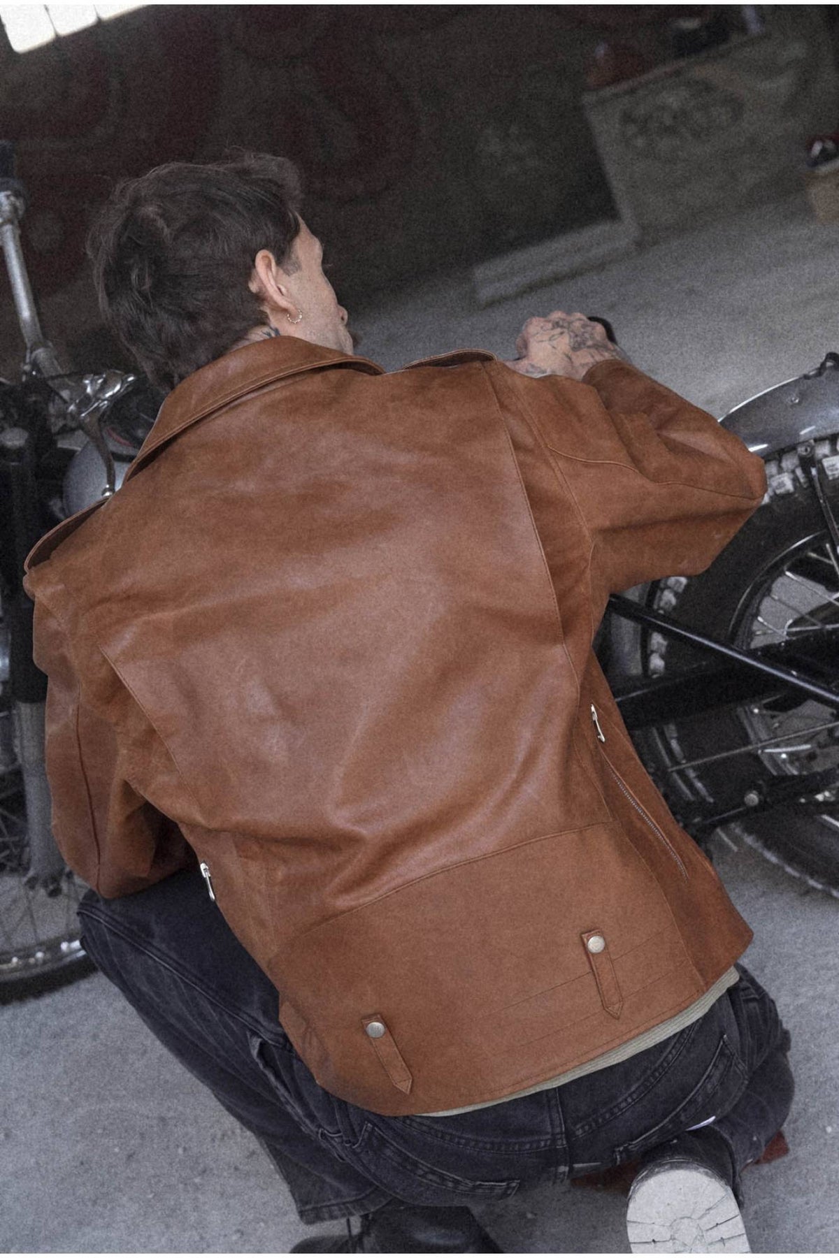 Buco J-21R leather jacket - cognac Cow Vintage, warm golden caramel tone - Image n°4