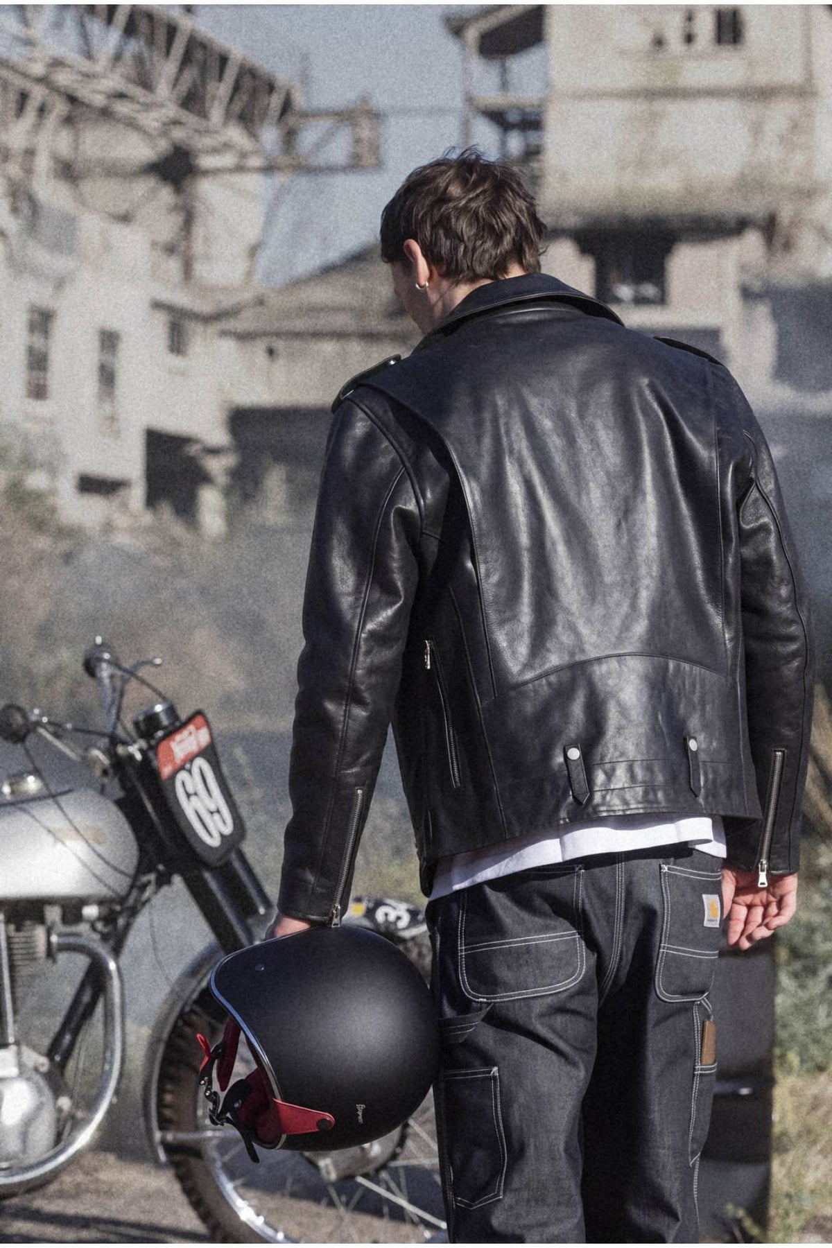 Buco J-21R leather jacket - black Cow Vintage, American cut - Image n°3