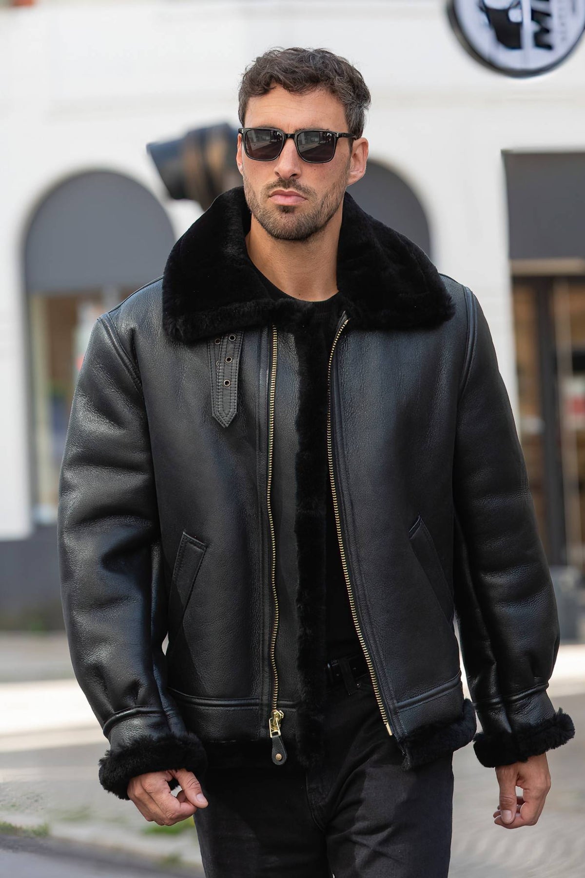 Iconic black Made in USA Shearling Jacket! - Image n°7