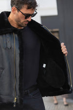 Iconic black Made in USA Shearling Jacket! - Image n°9
