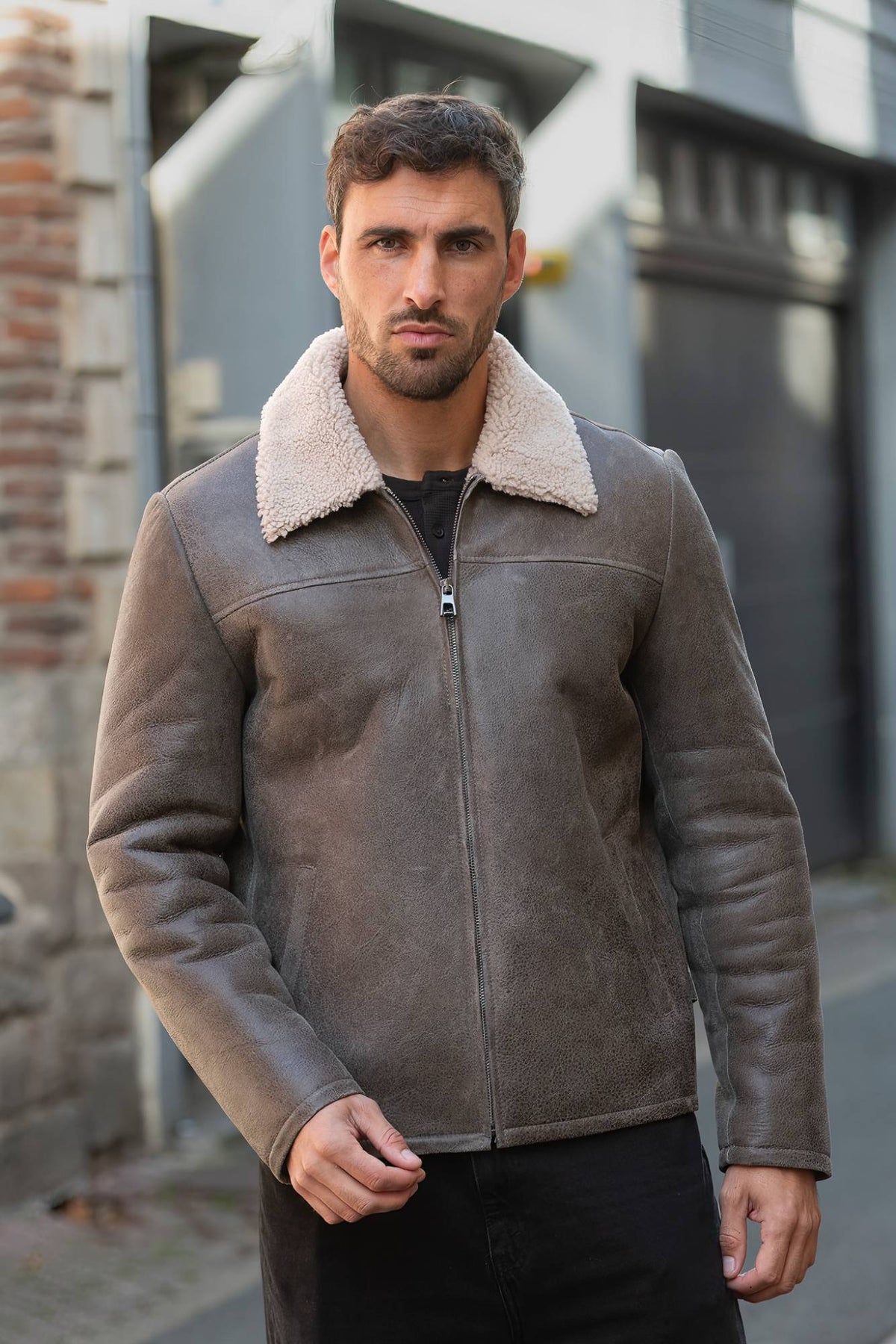Short men's sheepskin coat - Image n°1