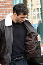 Timeless brown leather flight jacket - Image n°5