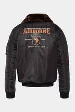 Black recycled nylon pilot jacket with patches - Image n°8