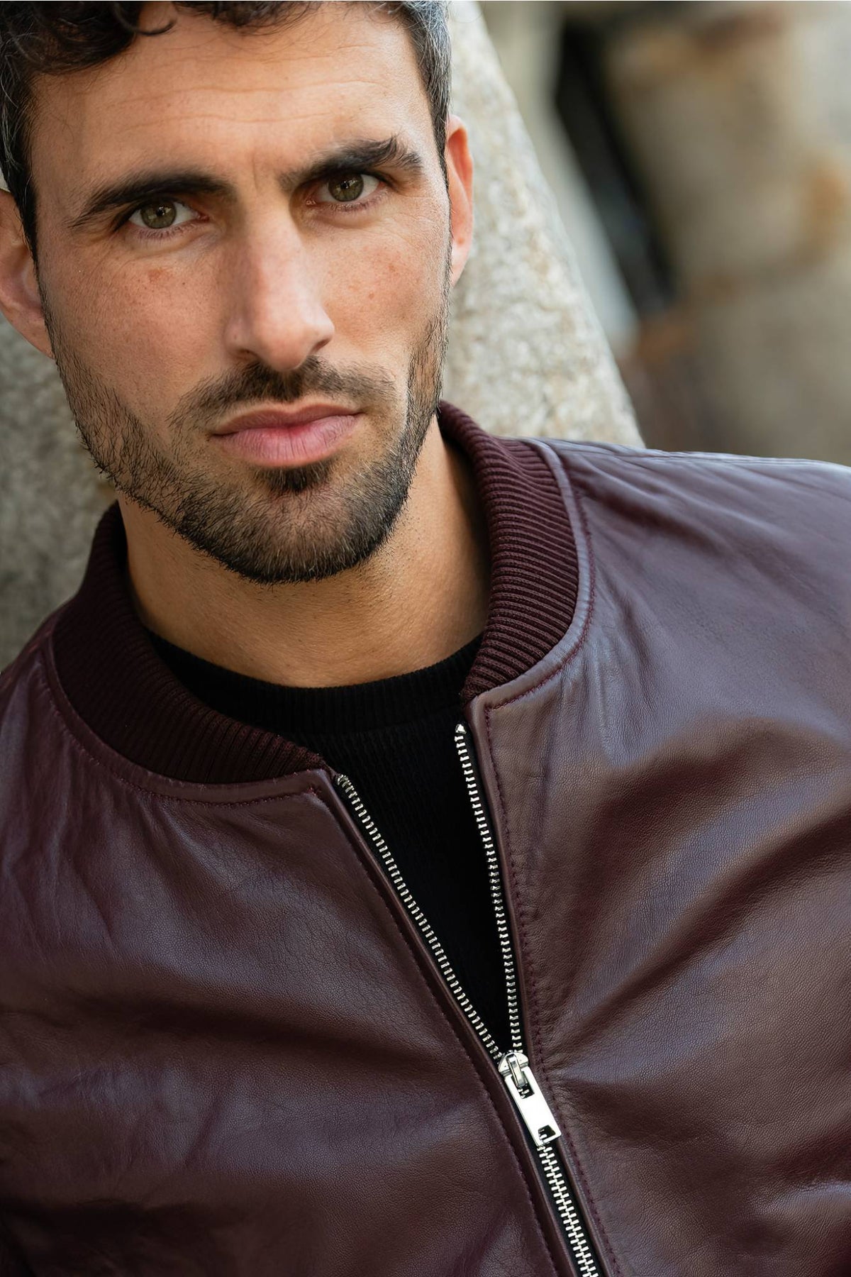 Burgundy sheep leather jacket with 100% cotton lining - Image n°4