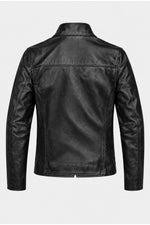 Buco J-100R leather jacket - black Napa, clean café racer lines - Image n°12