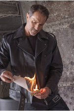 Buco J-27R leather jacket - black Cow Milled, police motorcycle unit heritage - Image n°3