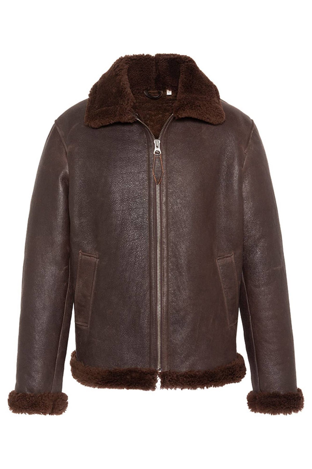 Dark cordovan shearling leather Shearling Jacket! - Image n°1