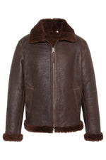 Dark cordovan shearling leather Shearling Jacket! - Image n°1