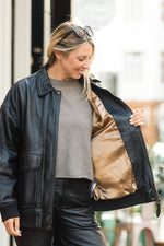 Schott's LCWDAISY in soft washed lamb leather with an oversized fit. - Image n°7