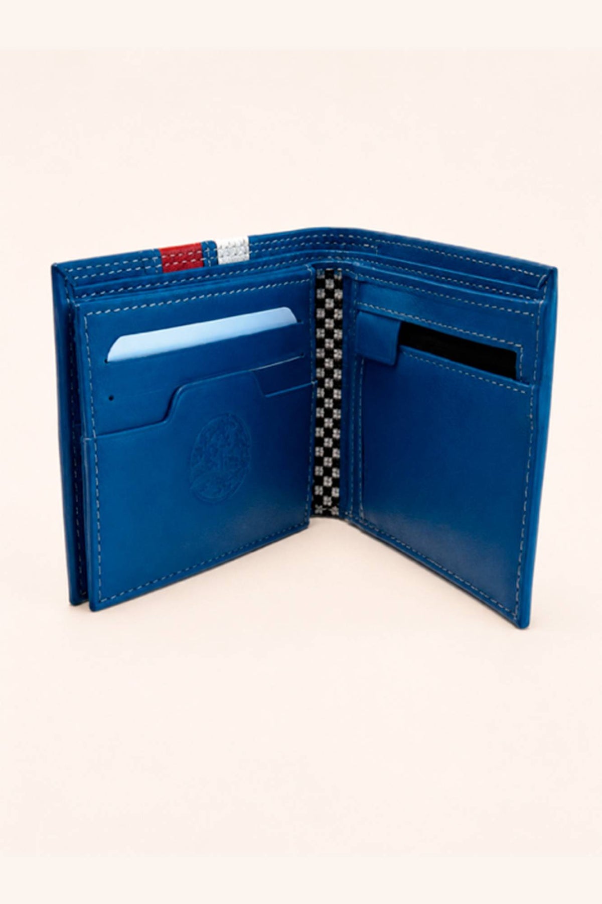Le Mans wallet in ocean blue leather - Image n°3