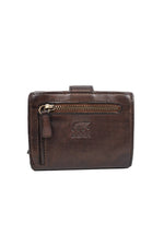 Aged-look brown leather wallet - Image n°3