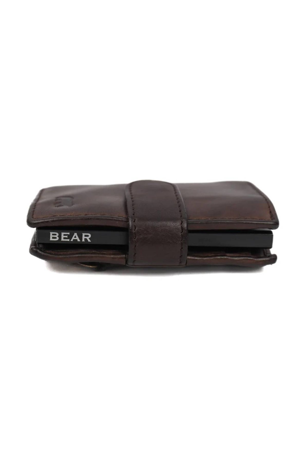 Aged-look brown leather wallet - Image n°4