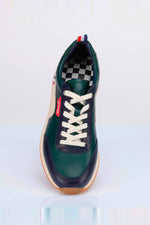 Men's green cowhide leather sneakers - Image n°4