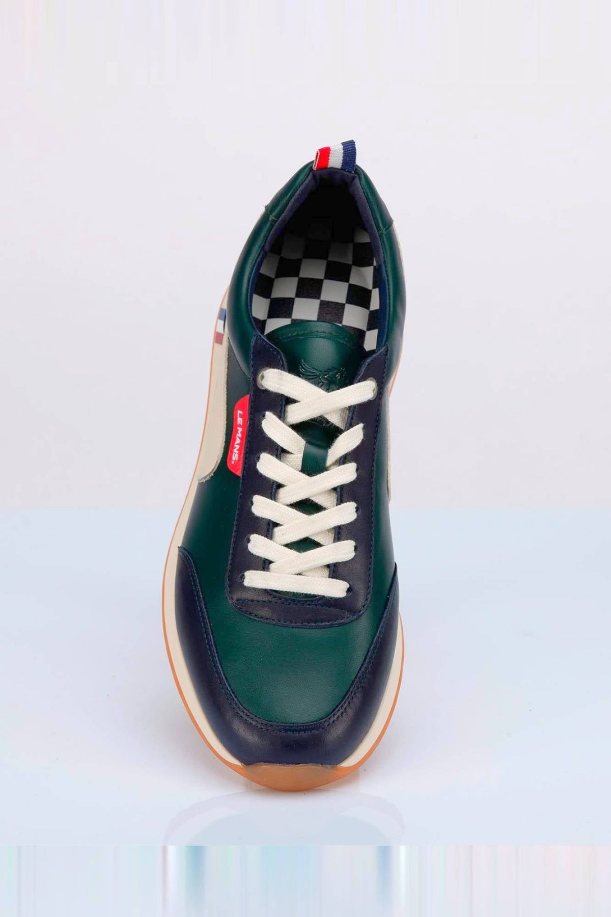 Men's green cowhide leather sneakers - Image n°4