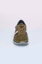 Men's green leather sneakers - Image n°6