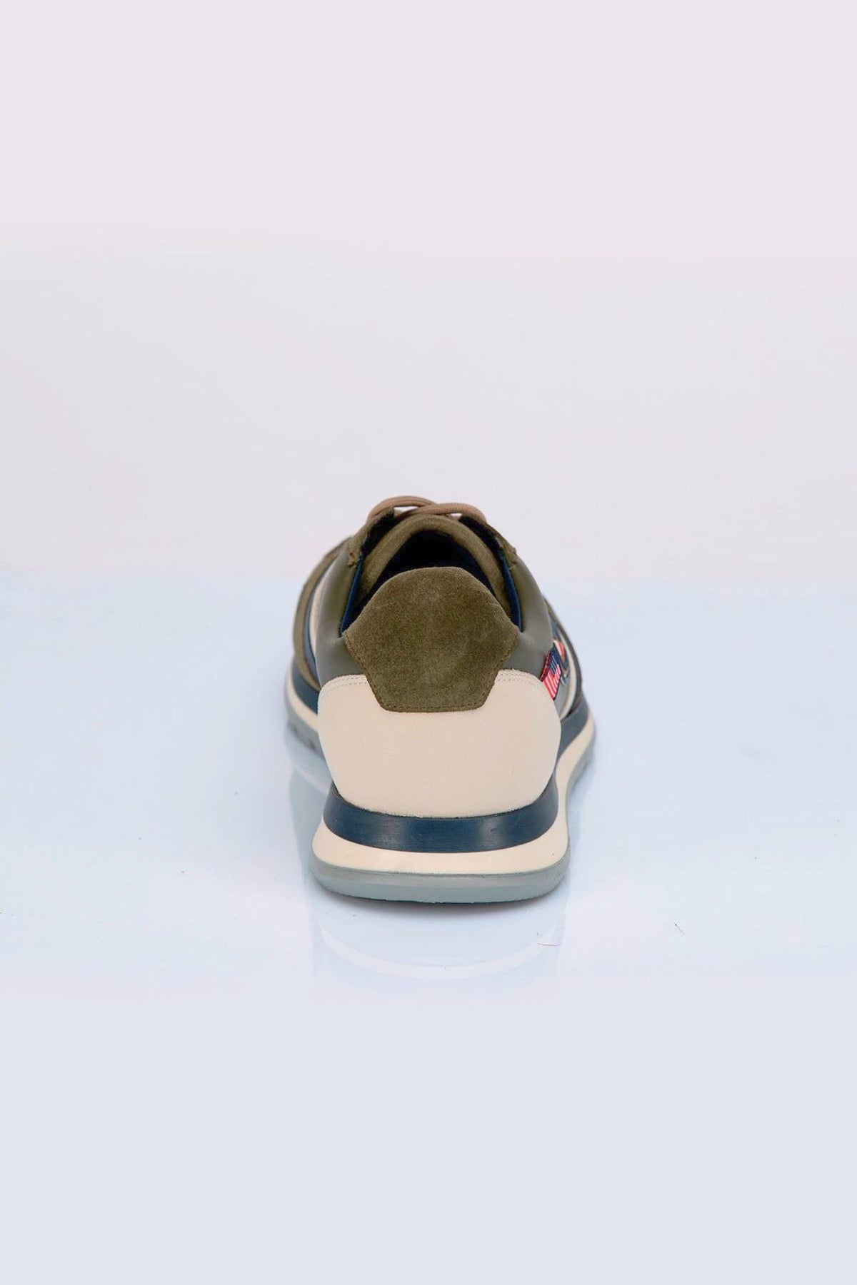 Men's green leather sneakers - Image n°7