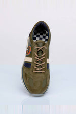 Men's green leather sneakers - Image n°8