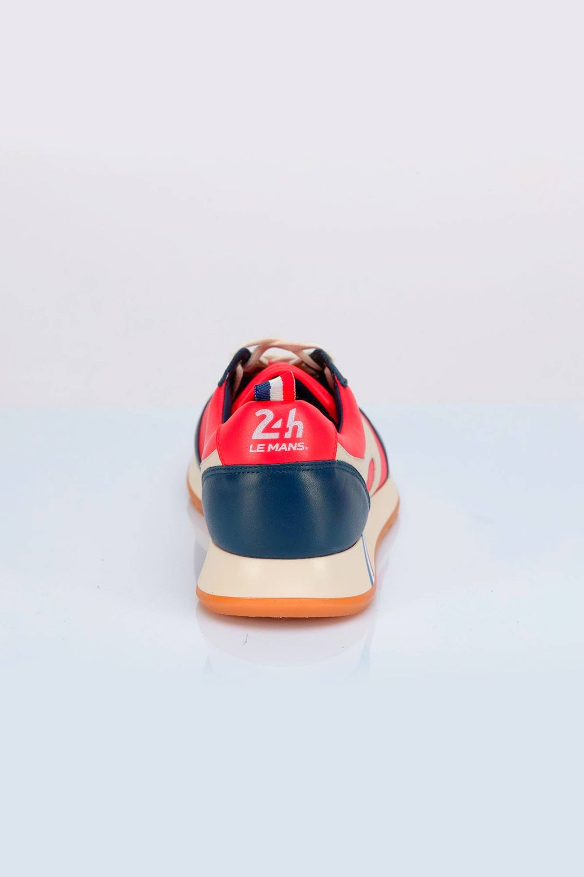 Dark red leather racing sneakers - Image n°3