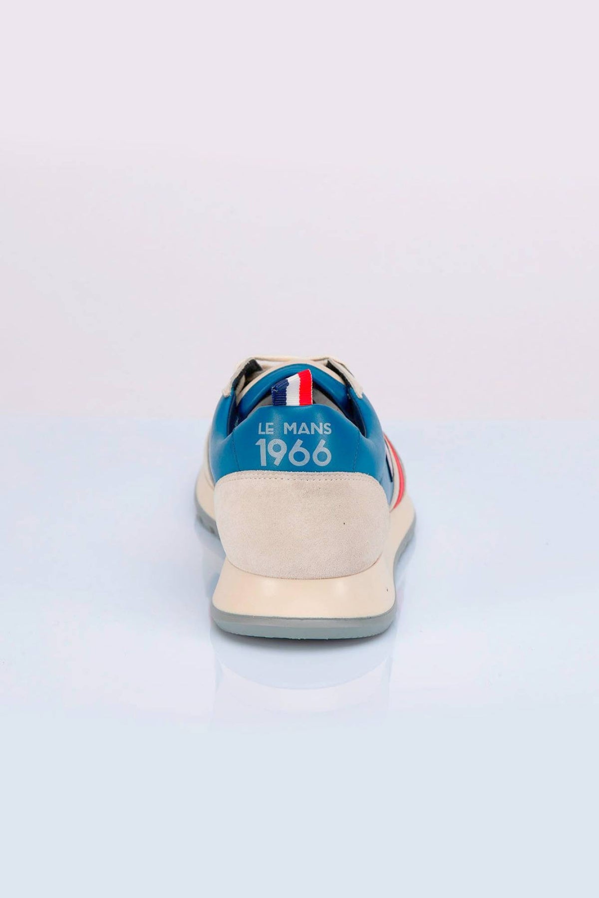 Ocean blue racing leather sneakers - Image n°4