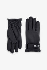 Black deer leather gloves - Image n°1
