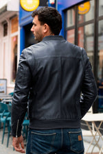 Redskins' navy sheep leather bomber, Patrouille de France-inspired. - Image n°5