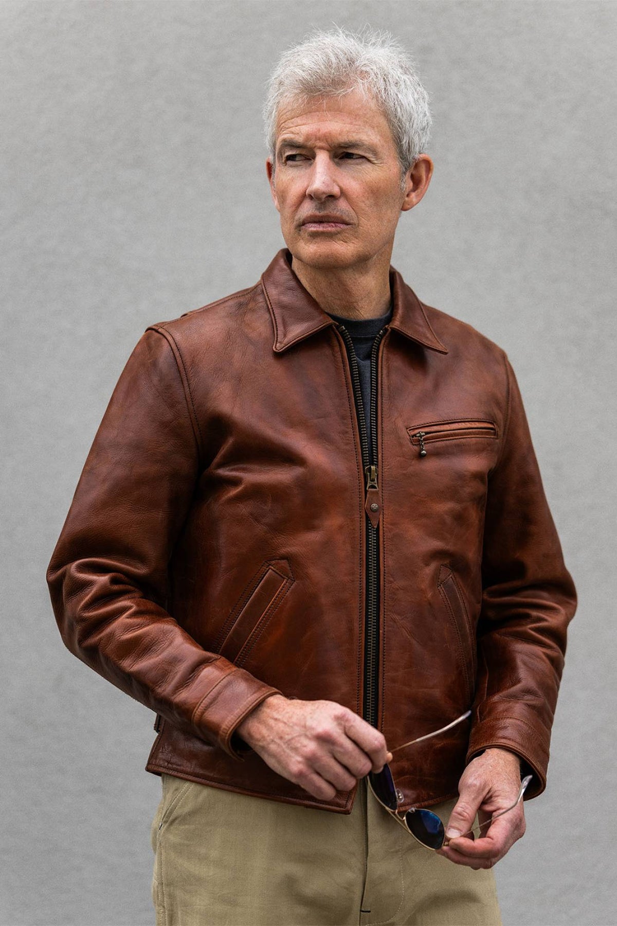 Master Supply Co Bonneville leather jacket - Burnt Sienna full-grain, half-belt - Image n°18