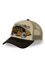 Beige cap with embroidered patches - Image n°1