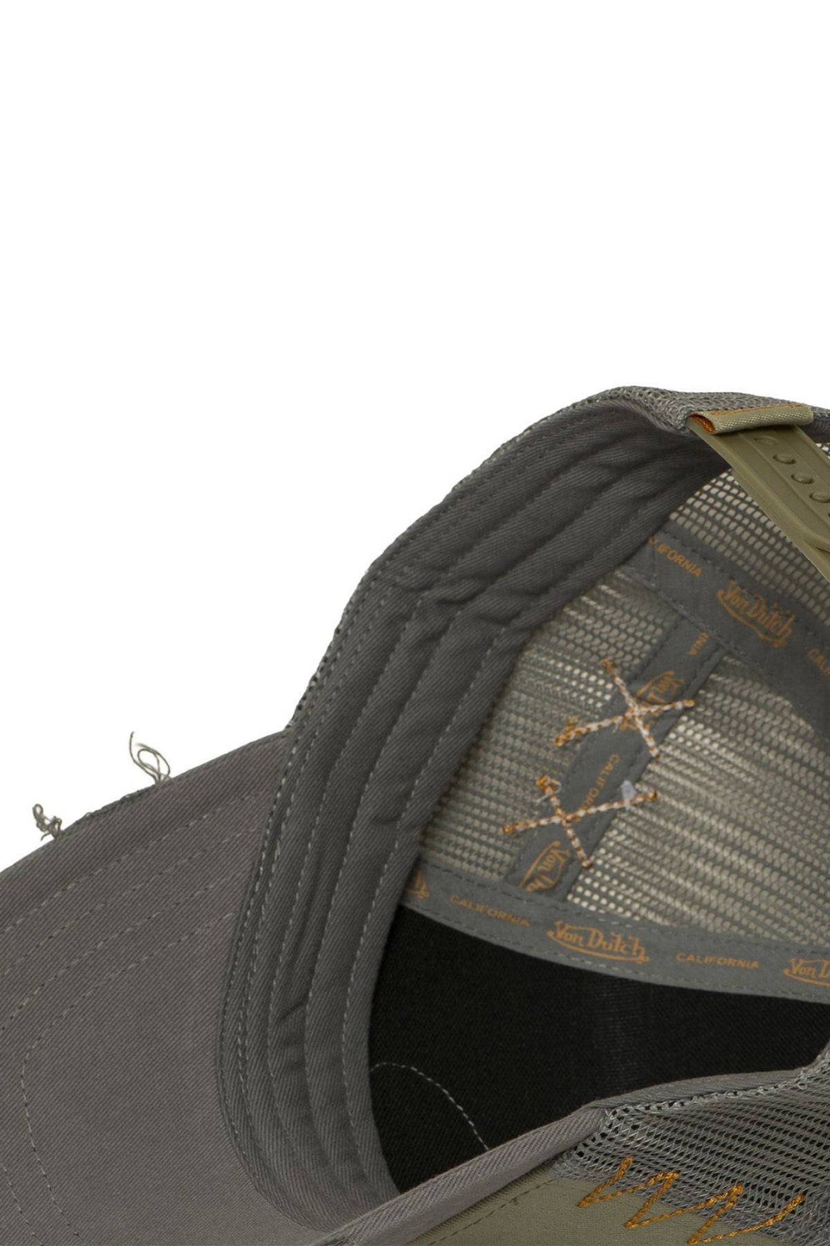 Khaki and grey trucker cap with embroidered logo - Image n°7