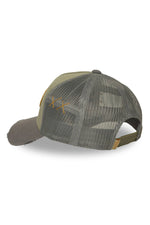 Khaki and grey trucker cap with embroidered logo - Image n°4